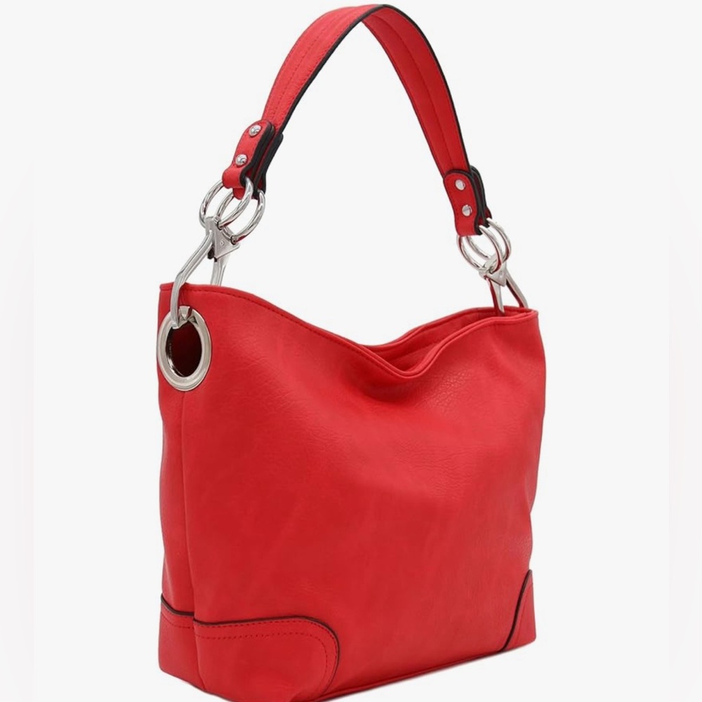 Alyssa Red Leather Hobo Style Purse NEW